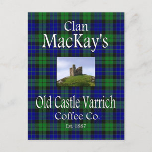 Clan MacKays alte Burg Varrich Kaffee Co. Postkarte