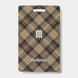 Clan MacKenzie Brown Jagd Tartan Abzeichen Ausweis