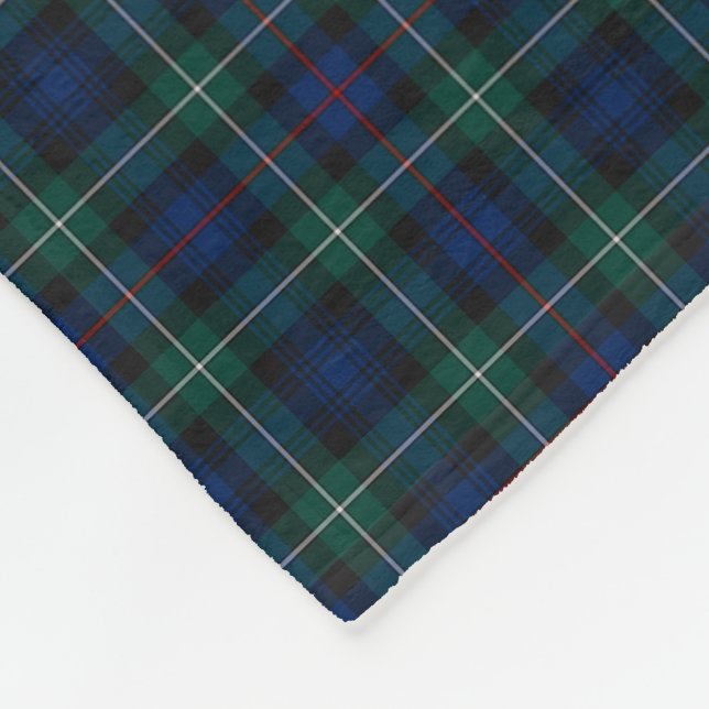 Clan Mackenzie Clan Dark Blue und Green Tartan Fleecedecke (Ecke)