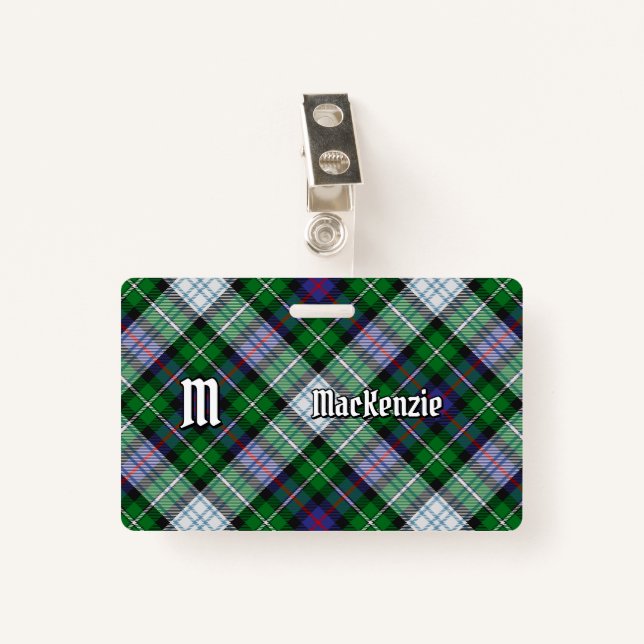 Clan MacKenzie Dress Tartan Abzeichen Ausweis (Vorderseite mit Klammer)