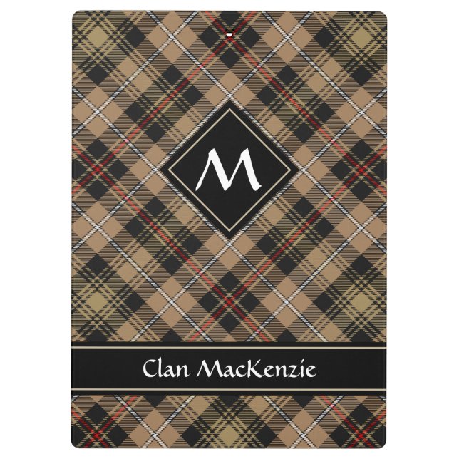 Clan MacKenzie Hunting Brown Tartan Clipboard Klemmbrett (Rückseite)