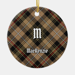 Clan MacKenzie Hunting Brown Tartan Keramik Ornament