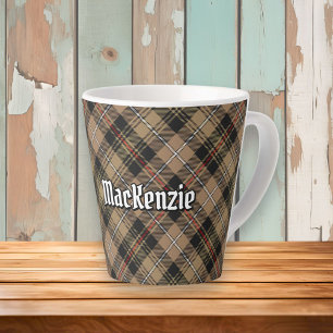 Clan MacKenzie Hunting Brown Tartan Latte Tasse