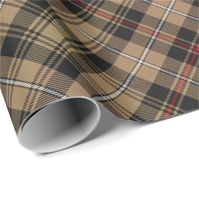 Clan MacKenzie Hunting Brown Tartan Wrapping Paper Geschenkpapier (Rolleneckpunkt)
