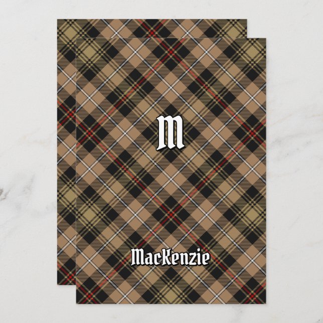 Clan MacKenzie Jagd Brown Tartan Einladung (Vorne/Hinten)