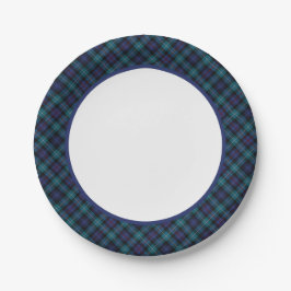 Clan Mackenzie Modern Tartan Border Pappteller