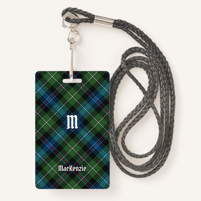 Clan MacKenzie Tartan Abzeichen Ausweis (Vorderseite mit Schlüsselband)