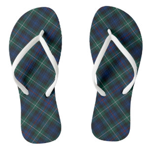 Clan Mackenzie Tartan Blau und Grün Kariert Flip Flops