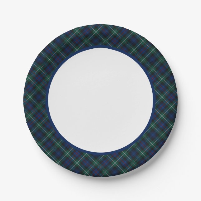 Clan Mackenzie Tartan Border Pappteller (Vorderseite)
