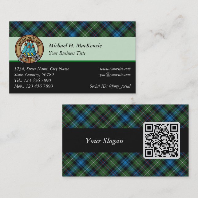 Clan MacKenzie Tartan Business Card Visitenkarte (Vorne/Hinten)