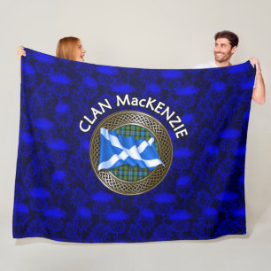 Clan MacKenzie Tartan Knot & Flag Fleecedecke