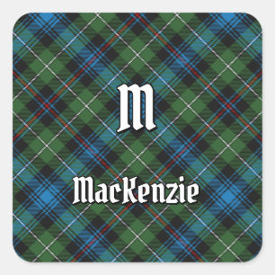 Clan MacKenzie Tartan Quadratisches Aufkleber