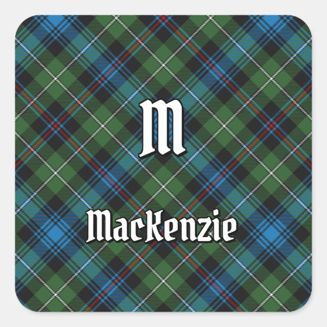 Clan MacKenzie Tartan Square Sticker (Vorderseite)