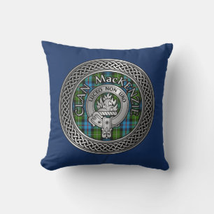 Clan MacKenzie Wappen & Tartan Knot Kissen