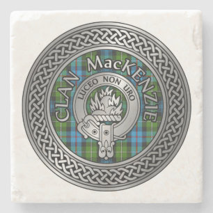 Clan MacKenzie Wappen & Tartan Knot Steinuntersetzer