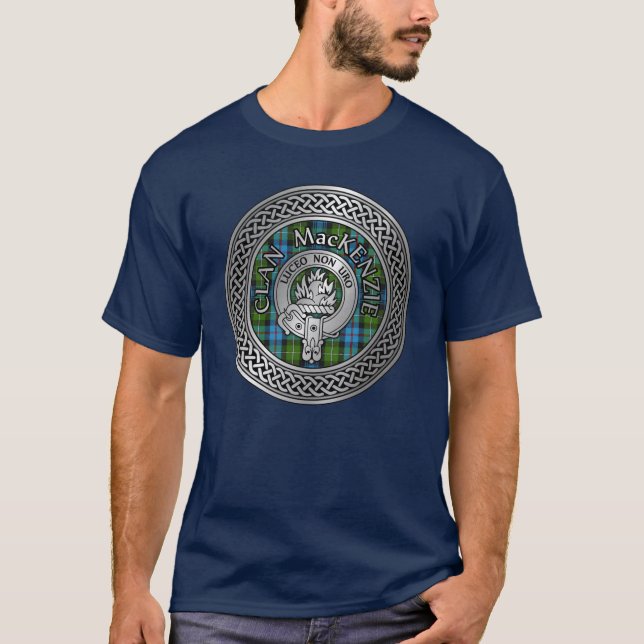 Clan MacKenzie Wappen & Tartan Knot T-Shirt (Vorderseite)