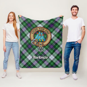 Clan MacKenzie Wappen über Dress Tartan Fleecedecke