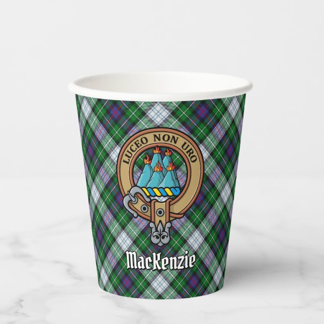 Clan MacKenzie Wappen über Dress Tartan Paper Cups Pappbecher (Vorderseite)
