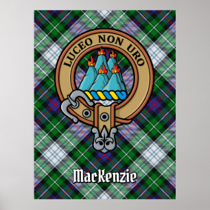 Clan MacKenzie Wappen über Dress Tartan Poster