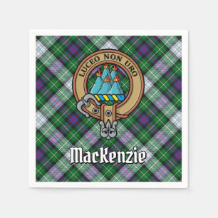 Clan MacKenzie Wappen über Dress Tartan Serviette