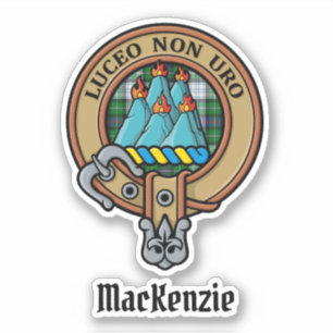 Clan MacKenzie Wappen über Dress Tartan Sticker