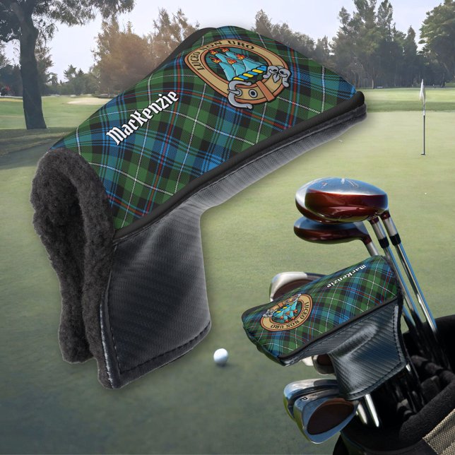 Clan MacKenzie Wappen über Tartan Golf Headcover (Von Creator hochgeladen)