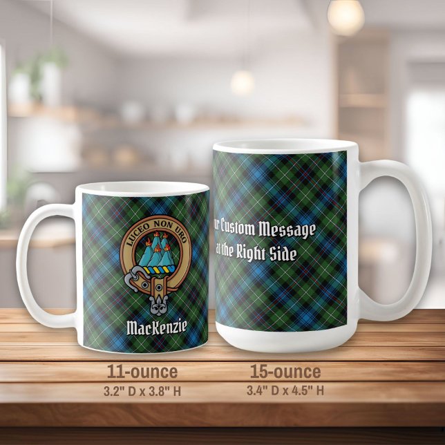 Clan MacKenzie Wappen über Tartan Kaffeetasse (Von Creator hochgeladen)