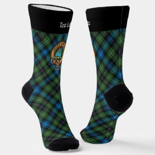 Clan MacKenzie Wappen über Tartan Socks Socken