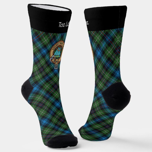 Clan MacKenzie Wappen über Tartan Socks Socken (Gewinkelt)