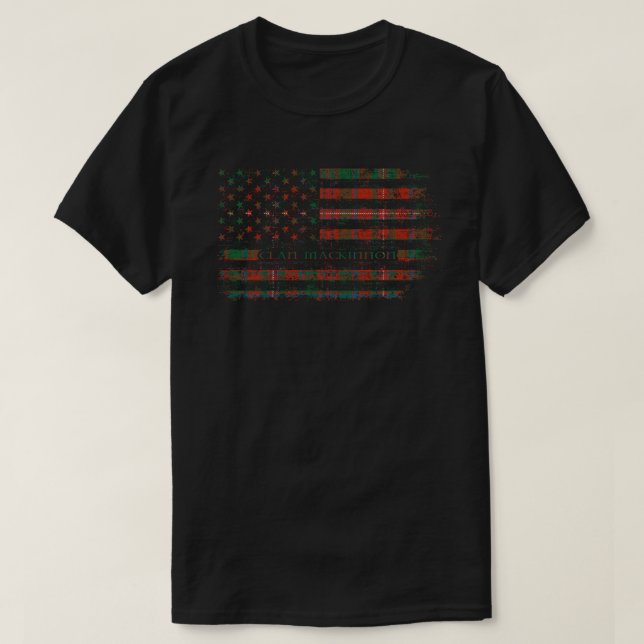 Clan Mackinnon Scottish tartan US Flaggenkilometer T-Shirt (Design vorne)