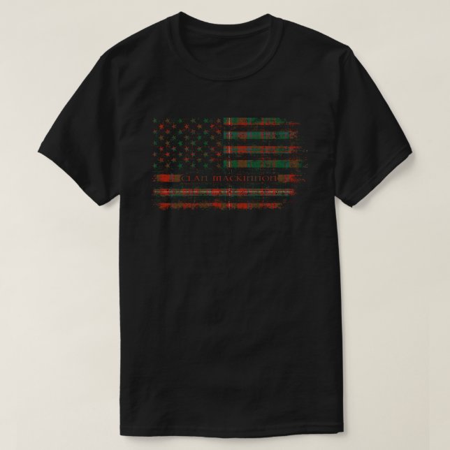 Clan Mackinnon Scottish tartan US Flaggenkilometer T-Shirt (Design vorne)