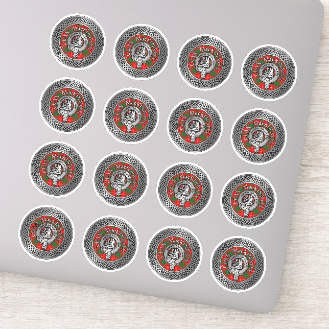 Clan MacKinnon Wappen & Tartan Knot Sticker (Detail)