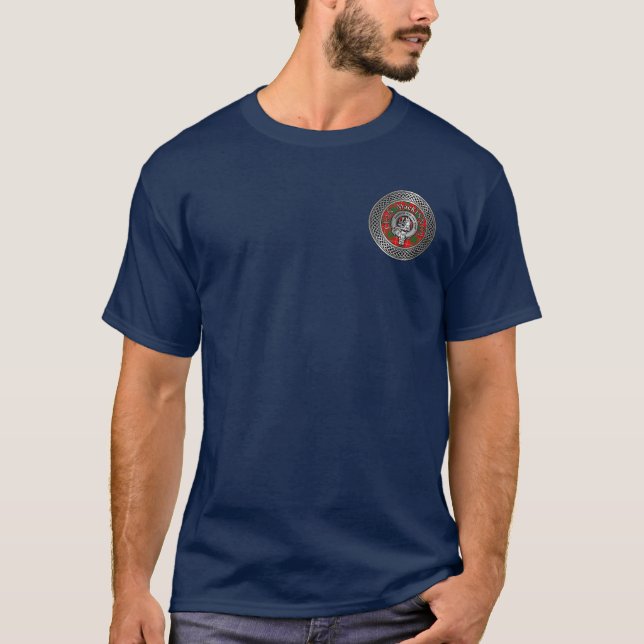 Clan MacKinnon Wappen & Tartan Knot T - Shirt (Vorderseite)