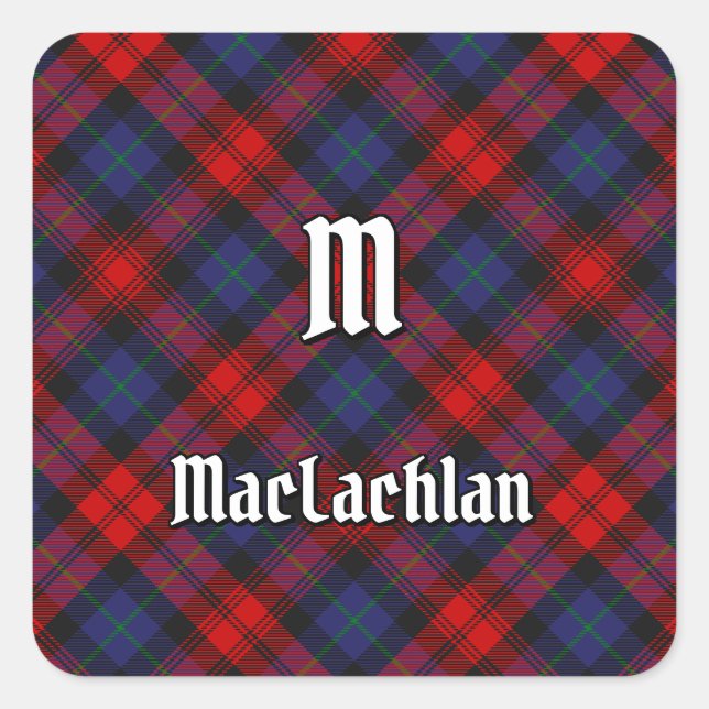 Clan MacLachlan Tartan Quadratischer Aufkleber (Vorderseite)
