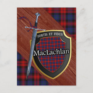 Clan MacLachlan Tartan Sword & Shield Postkarte