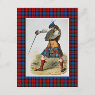 Clan MacLachlan Vintage-Illustration Tartan-Rahmen Postkarte