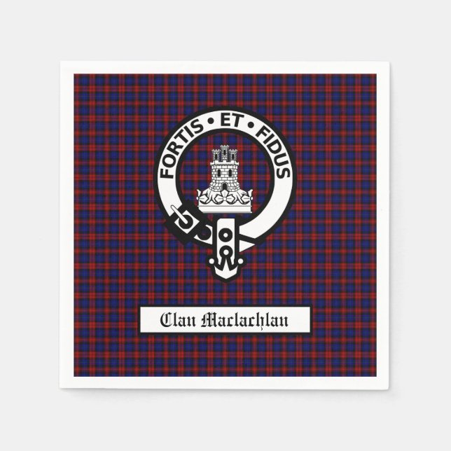 Clan Maclachlan Wappen Abzeichen und Tartan Serviette (Vorderseite)