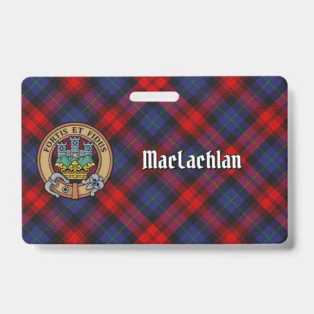 Clan MacLachlan Wappen über Tartan Ausweis (Vorderseite)