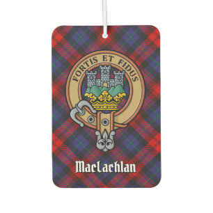 Clan MacLachlan Wappen über Tartan Autolufterfrischer