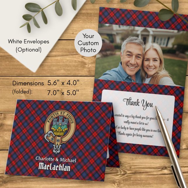 Clan MacLachlan-Wappen über Tartan Einladung (Von Creator hochgeladen)