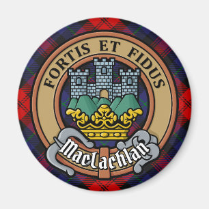 Clan MacLachlan Wappen über Tartan Magnet