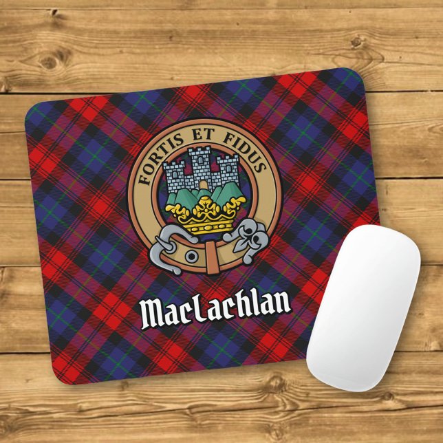 Clan MacLachlan Wappen über Tartan Mousepad (Von Creator hochgeladen)