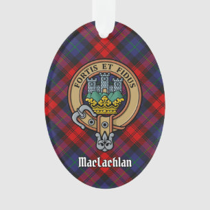 Clan MacLachlan Wappen über Tartan Ornament