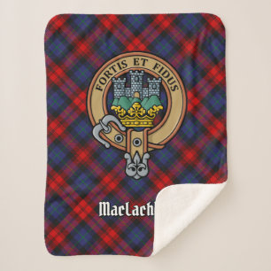 Clan MacLachlan Wappen über Tartan Sherpadecke