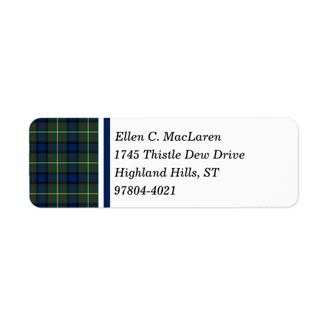 Clan MacLaren Blue und Green Scottish Tartan (Vorne)