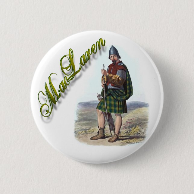 Clan MacLaren Schottischer Traum-Knopf Button (Vorderseite)