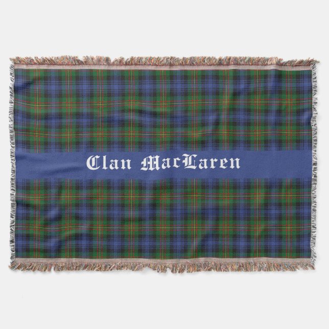 Clan MacLaren Tartan Kariert anpassbar Decke (Vorderseite)