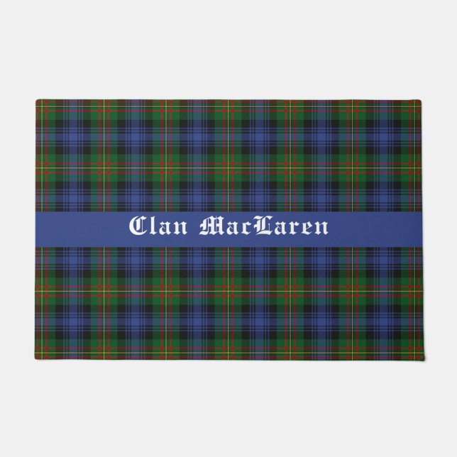 Clan MacLaren Tartan Kariert anpassbar Fußmatte (Vorderseite)