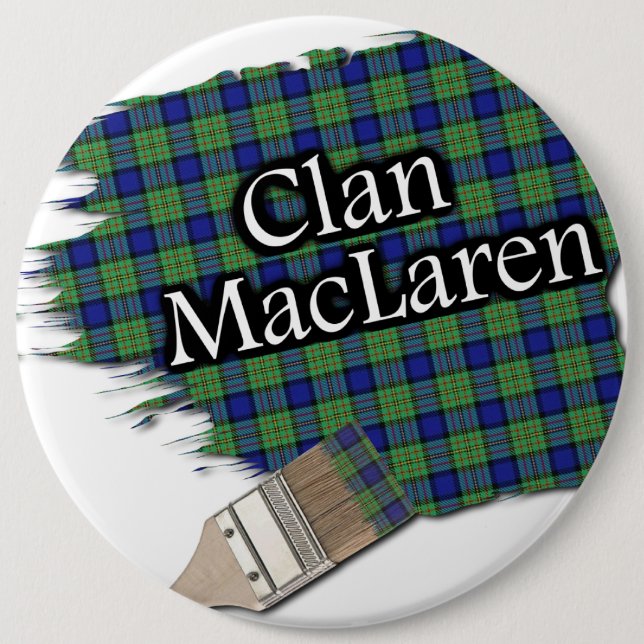 Clan MacLaren Tartan Paint Brush Button (Vorderseite)
