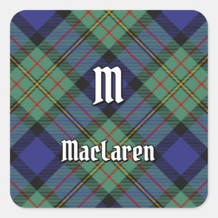 Clan MacLaren Tartan Quadratischer Aufkleber